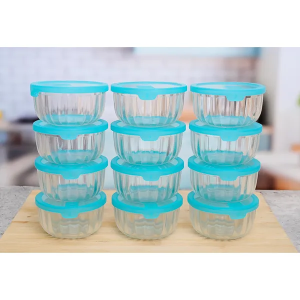 Round_Glass_Food_Storage_Containers_Bowl_Set_Of_6_With_Airtight_Plastic_Blue_Lid_180Ml_|_Freezer-To-Oven_Safe_Bowls_For_Storage