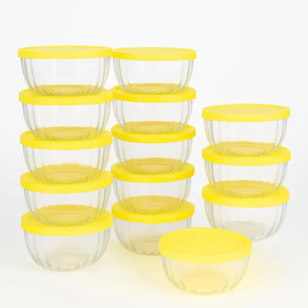 Round_Glass_Food_Storage_Containers_Bowl_Set_Of_6_With_Airtight_Plastic_Yellow_Lid_180Ml_|_Freezer-To-Oven_Safe_Bowls_For_Storage