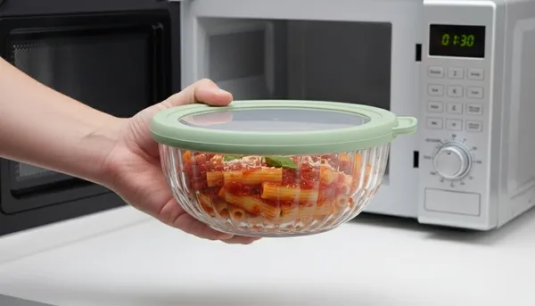 Ribbed_Glass_Multipurpose_Container/Bowl_With_Airtight_Lid_|_650_Ml_Crystal_Clear_Glass_Bowl_With_Matte_Olive_Green_Lid_For_Kitchen_Storage_|_Microwave_And_Dishwasher_Safe