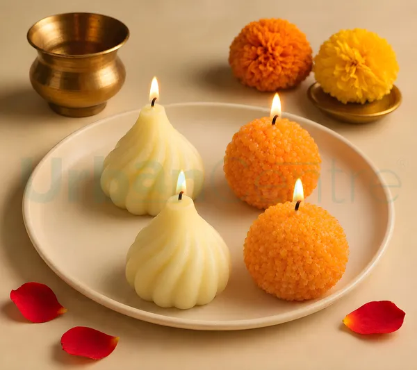 Urban_Centre_Diwali_Decorative_Candle_Set_of_4_|_2_Pcs_Boondi_Ladoo_Candles_and_2_Pcs_Modak_Candles_for_Diwali_Festival,_Pooja_Room,_Home_Decoration,_Festive_Gifting