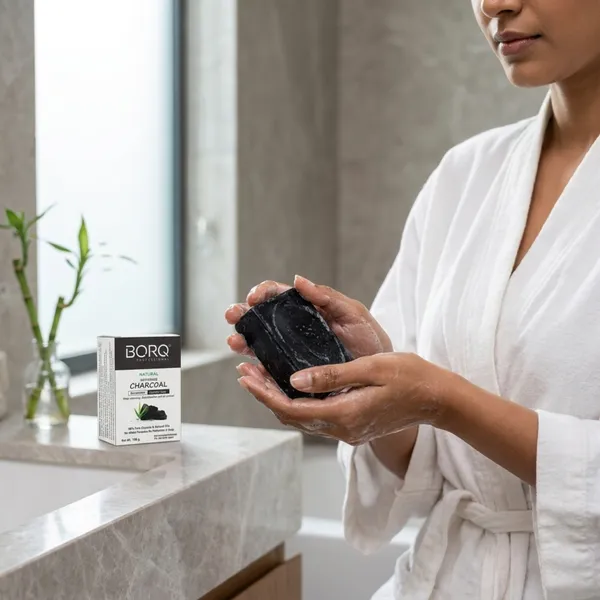 BORQ_Natural_Activated_Charcoal_Glycerine_Bath_Soap_800gm_|_Detoxification_And_Oil_Control_|_Pure_Glycerin_&_Natural_Oils_|_Paraben-Free_Sulfate-Free_|_For_All_Skin_Type_(8X100gm)_Pack_Of_8