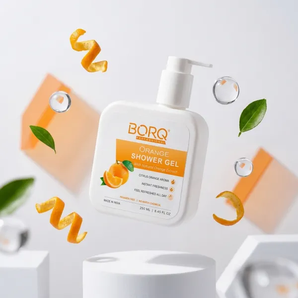BORQ_Orange_Shower_Gel_250ml_|_Premium_Citrus_Body_Wash_|_Energizing_Orange_Fragrance_|_Deep_Clean_Formula_with_Long_Lasting_Freshness_|_Suitable_To_All_Skin_Type_|_For_Man_&_Women_|_(1X250ml)_Pack_Of_1