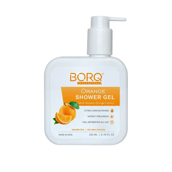 BORQ_Orange_Shower_Gel_250ml_|_Premium_Citrus_Body_Wash_|_Energizing_Orange_Fragrance_|_Deep_Clean_Formula_with_Long_Lasting_Freshness_|_Suitable_To_All_Skin_Type_|_For_Man_&_Women_|_(1X250ml)_Pack_Of_1