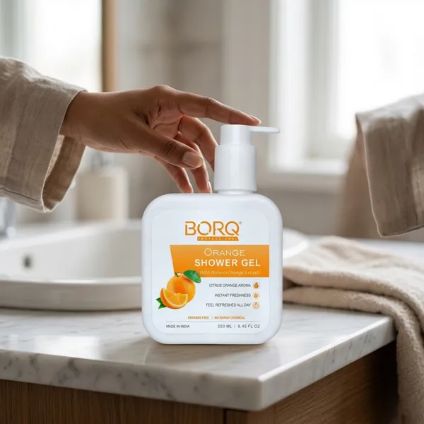 BORQ_Orange_Shower_Gel_250ml_|_Premium_Citrus_Body_Wash_|_Energizing_Orange_Fragrance_|_Deep_Clean_Formula_with_Long_Lasting_Freshness_|_Suitable_To_All_Skin_Type_|_For_Man_&_Women_|_(1X250ml)_Pack_Of_1