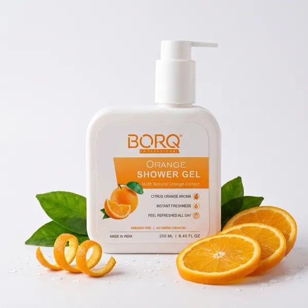 BORQ_Orange_Shower_Gel_250ml_|_Premium_Citrus_Body_Wash_|_Energizing_Orange_Fragrance_|_Deep_Clean_Formula_with_Long_Lasting_Freshness_|_Suitable_To_All_Skin_Type_|_For_Man_&_Women_|_(1X250ml)_Pack_Of_1