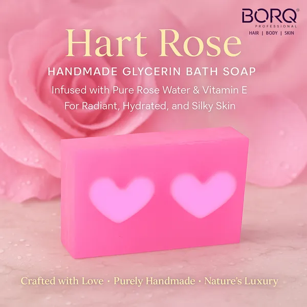 BORQ_Natural_Heart_Shape_Rose_Water_Glycerine_Bath_Soap_800gm_|_For_Natural_Moisturizing_Glowing_Skin_|_Pure_Glycerin_&_Natural_Oils_|_Paraben-Free_Sulfate-Free_|_For_All_Skin_Type_(8X100gm)_Pack_Of_8