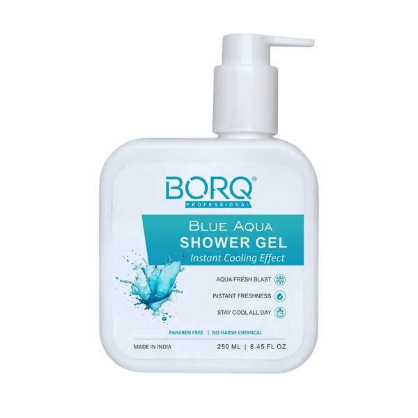 BORQ_Blue_Aqua_Shower_Gel_250ml_|_Premium_Refreshing_Body_Wash_|_Fresh_Ocean_Fragrance_|_Deep_Clean_Formula_with_Long_Lasting_Freshness_|_Suitable_To_All_Skin_Type_|_For_Man_&_Women_|_(1X250ml)_Pack_Of_1