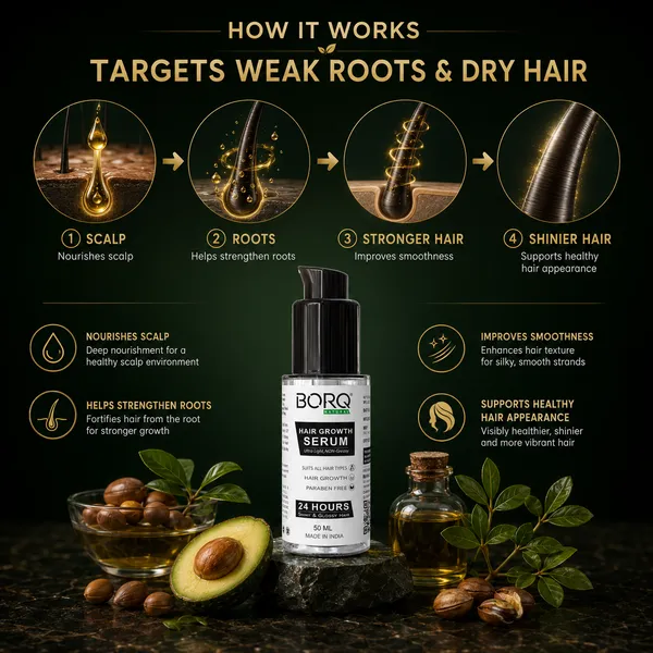 BORQ_Natural_Hair_Growth_Serum_100ml_|_Hair_Fall_Control,_Scalp_Nourishment_&_Hair_Strengthening_Formula_|_For_Thicker_&_Fuller_Hair_|_Suitable_To_All_Hair_Type_|_For_Man_&_Women_|_(2X50ml)_Pack_Of_2
