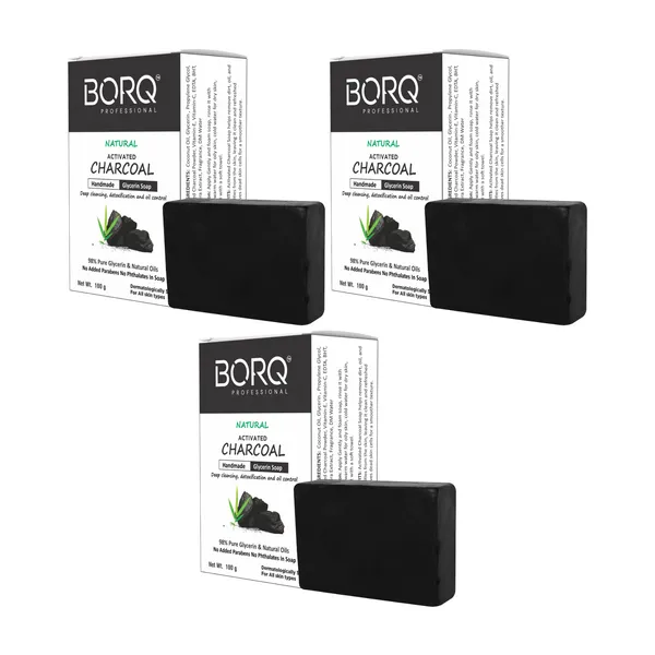 BORQ_Natural_Activated_Charcoal_Glycerine_Bath_Soap_300gm_|_Detoxification_And_Oil_Control_|_Pure_Glycerin_&_Natural_Oils_|_Paraben-Free_Sulfate-Free_|_For_All_Skin_Type_(3X100gm)_Pack_Of_3