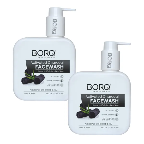 BORQ_Activated_Charcoal_Face_Wash_500ml_|_For_Dirt_&_Pollution_Removal_|_10X_Power_Of_Activated_Charcoal_|_Paraben-Free_Sulfate-Free_|_Suitable_To_All_Skin_Type_|_For_Man_&_Women_|_(2X250ml)_Pack_Of_2