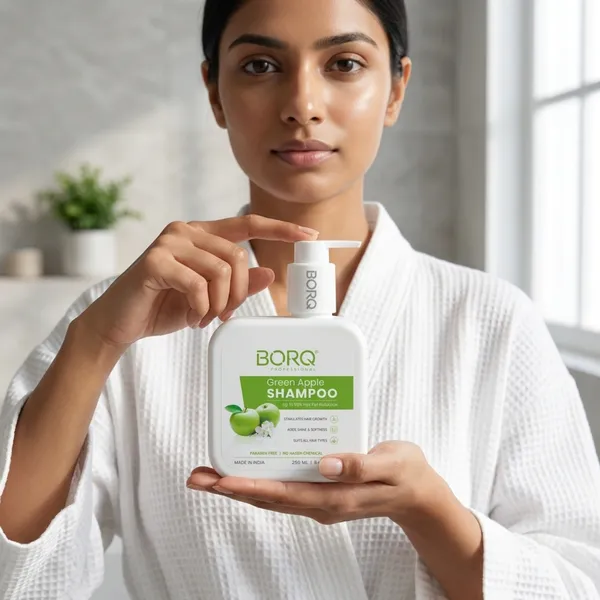 BORQ_Green_Apple_Shampoo_250ml_|_For_Soft_&_Shiny_Hair_|_Perfect_Everyday_Shampoo_|_Deep_Cleansing_Formula_|_Paraben-Free_Sulfate-Free_|_Suitable_To_All_Hair_Type_|_For_Man_&_Women_|_(1X250ml)_Pack_Of_1