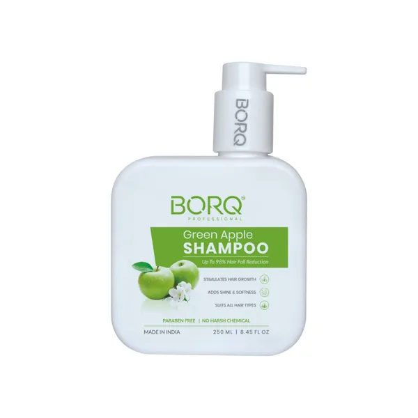 BORQ_Green_Apple_Shampoo_250ml_|_For_Soft_&_Shiny_Hair_|_Perfect_Everyday_Shampoo_|_Deep_Cleansing_Formula_|_Paraben-Free_Sulfate-Free_|_Suitable_To_All_Hair_Type_|_For_Man_&_Women_|_(1X250ml)_Pack_Of_1