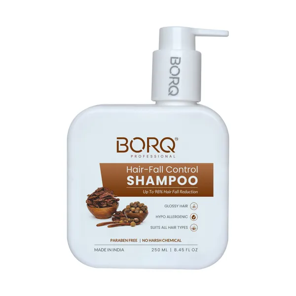 BORQ_Hair-Fall_Control_Shampoo_250ml_|_For_Reduces_Hair-Fall_And_Breakage_|_Up_to_98%_Hair-Fall_Reduction_|_Paraben-Free_Sulfate-Free_|_Suitable_To_All_Hair_Type_|_For_Man_&_Women_|_(1X250ml)_Pack_Of_1