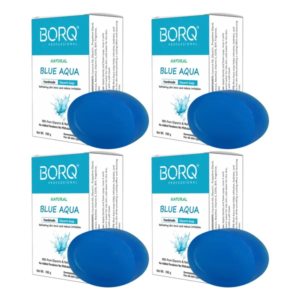 BORQ_Natural_Blue_Aqua_Glycerine_Bath_Soap_400gm_|_Refreshing_Skin_And_Reduce_Irritation_|_Pure_Glycerin_&_Natural_Oils_|_Paraben-Free_Sulfate-Free_|_For_All_Skin_Type_(4X100gm)_Pack_Of_4