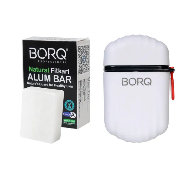 BORQ_Natural_Alum_Bar_(Fitkari)_Premium_Grade_A+_|_With_1_White_Travel_Case_100gm_|_For_After_Shaving_|_Acne_Treatment_|_Skin_Tightening_|_Dark_Circles_&_Underarms_|_Natural_Deodorant_|_(1X100gm)_Pack_Of_1