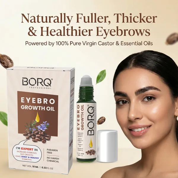BORQ_Natural_Eyebrow_Growth_Oil_10ml_|_Eyebrow_Thickening_Oil_|_Promotes_Fast_Eyebrow_Hair_Growth_|_100%_Pure_Virgin_Castor_&_Essential_Oils_|_For_Fuller_&_Healthy_Brows_|_For_Man_&_Women_|_(1X10ml)_Pack_Of_1