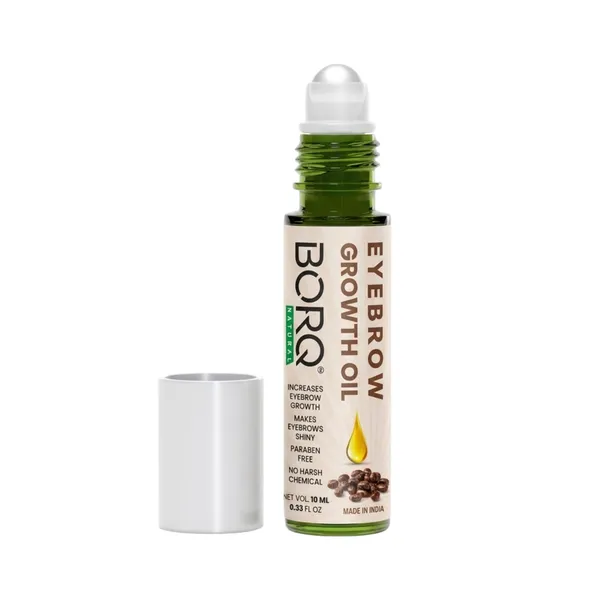 BORQ_Natural_Eyebrow_Growth_Oil_10ml_|_Eyebrow_Thickening_Oil_|_Promotes_Fast_Eyebrow_Hair_Growth_|_100%_Pure_Virgin_Castor_&_Essential_Oils_|_For_Fuller_&_Healthy_Brows_|_For_Man_&_Women_|_(1X10ml)_Pack_Of_1