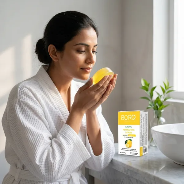 BORQ_Natural_Refreshing_Lemon_Glycerine_Bath_Soap_400gm_|_For_Skin_Supple_And_Soft_|_Pure_Glycerin_&_Natural_Oils_|_Paraben-Free_Sulfate-Free_|_For_All_Skin_Type_(4X100gm)_Pack_Of_4