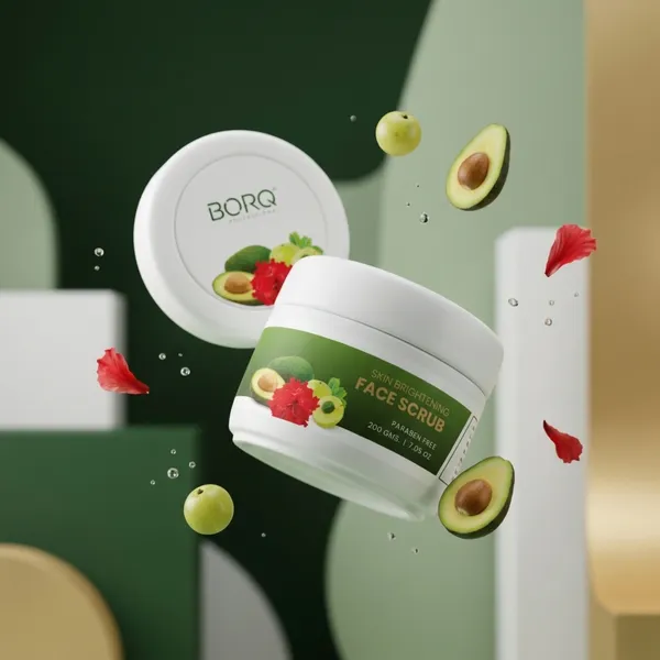 BORQ_Skin_Brightening_Face_&_Body_Scrub_200gm_|_For_Whitening_&_Lightening_Skin_|_Removes_Tan_and_Blackheads_Improves_Skin_Tone_|_Suitable_To_All_Skin_Type_|_For_Man_&_Women_|_(1X200gm)_Pack_Of_1