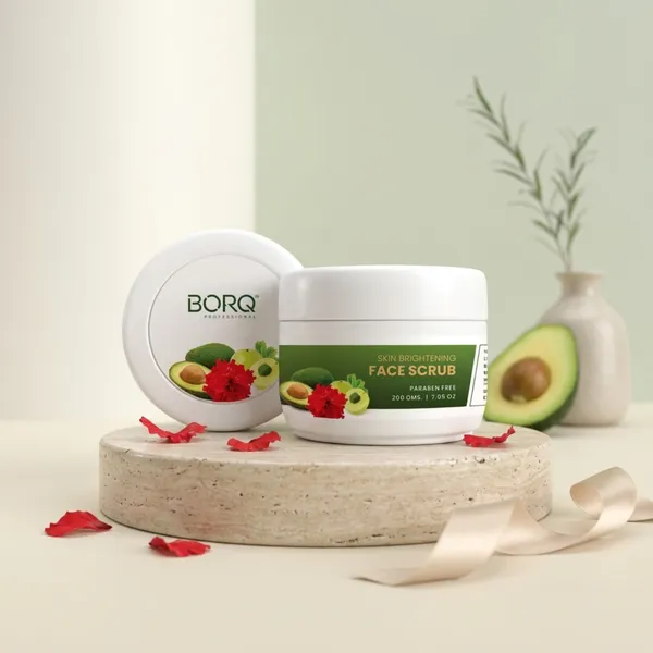 BORQ_Skin_Brightening_Face_&_Body_Scrub_200gm_|_For_Whitening_&_Lightening_Skin_|_Removes_Tan_and_Blackheads_Improves_Skin_Tone_|_Suitable_To_All_Skin_Type_|_For_Man_&_Women_|_(1X200gm)_Pack_Of_1