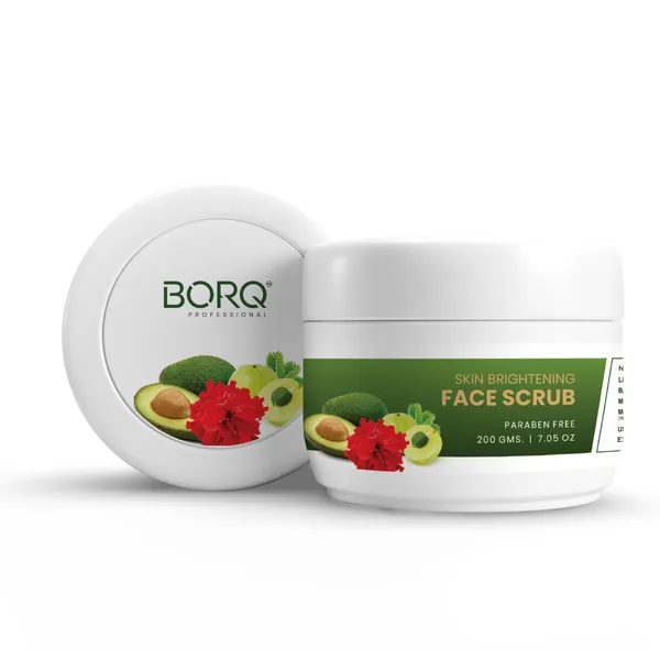 BORQ_Skin_Brightening_Face_&_Body_Scrub_200gm_|_For_Whitening_&_Lightening_Skin_|_Removes_Tan_and_Blackheads_Improves_Skin_Tone_|_Suitable_To_All_Skin_Type_|_For_Man_&_Women_|_(1X200gm)_Pack_Of_1