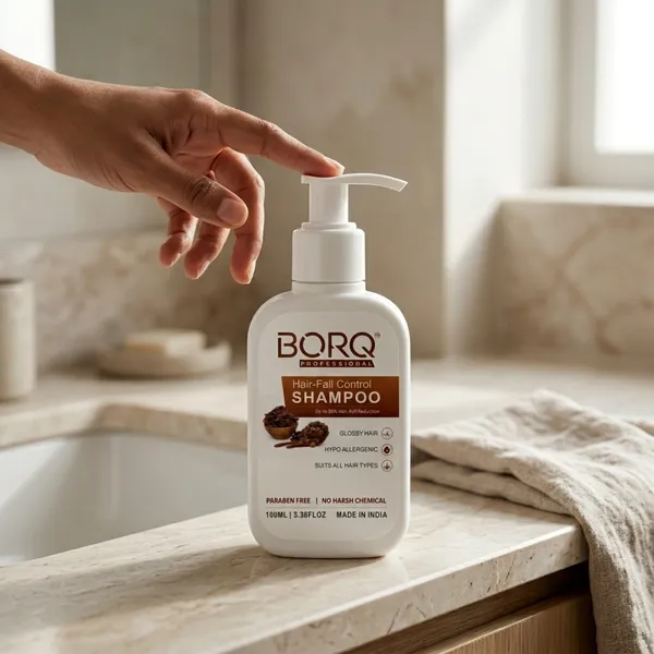 BORQ_Hair-Fall_Control_Shampoo_100ml_|_For_Reduces_Hair-Fall_And_Breakage_|_Up_to_98%_Hair-Fall_Reduction_|_Paraben-Free_Sulfate-Free_|_Suitable_To_All_Hair_Type_|_For_Man_&_Women_|_(1X100ml)_Pack_Of_1