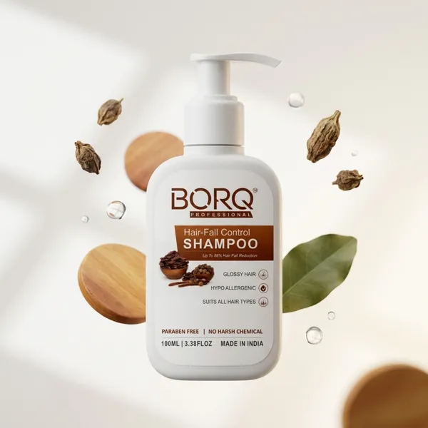 BORQ_Hair-Fall_Control_Shampoo_100ml_|_For_Reduces_Hair-Fall_And_Breakage_|_Up_to_98%_Hair-Fall_Reduction_|_Paraben-Free_Sulfate-Free_|_Suitable_To_All_Hair_Type_|_For_Man_&_Women_|_(1X100ml)_Pack_Of_1