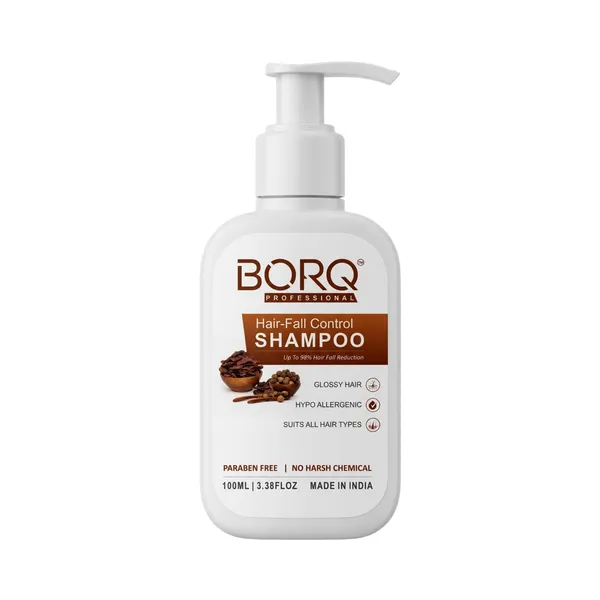 BORQ_Hair-Fall_Control_Shampoo_100ml_|_For_Reduces_Hair-Fall_And_Breakage_|_Up_to_98%_Hair-Fall_Reduction_|_Paraben-Free_Sulfate-Free_|_Suitable_To_All_Hair_Type_|_For_Man_&_Women_|_(1X100ml)_Pack_Of_1