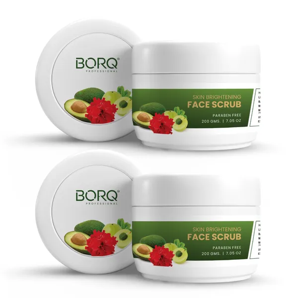 BORQ_Skin_Brightening_Face_&_Body_Scrub_400gm_|_For_Whitening_&_Lightening_Skin_|_Removes_Tan_and_Blackheads_Improves_Skin_Tone_|_Suitable_To_All_Skin_Type_|_For_Man_&_Women_|_(2X200gm)_Pack_Of_2