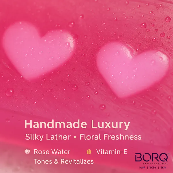 BORQ_Natural_Heart_Shape_Rose_Water_Glycerine_Bath_Soap_300gm_|_For_Natural_Moisturizing_Glowing_Skin_|_Pure_Glycerin_&_Natural_Oils_|_Paraben-Free_Sulfate-Free_|_For_All_Skin_Type_(3X100gm)_Pack_Of_3