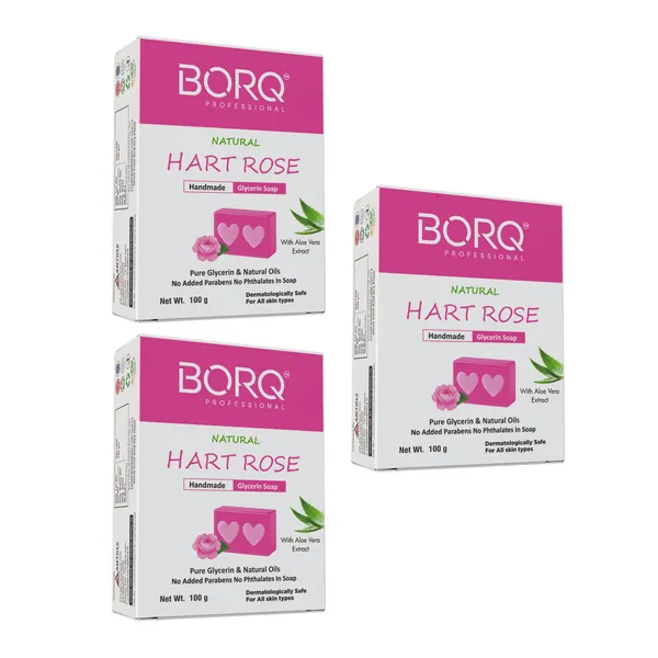 BORQ_Natural_Heart_Shape_Rose_Water_Glycerine_Bath_Soap_300gm_|_For_Natural_Moisturizing_Glowing_Skin_|_Pure_Glycerin_&_Natural_Oils_|_Paraben-Free_Sulfate-Free_|_For_All_Skin_Type_(3X100gm)_Pack_Of_3