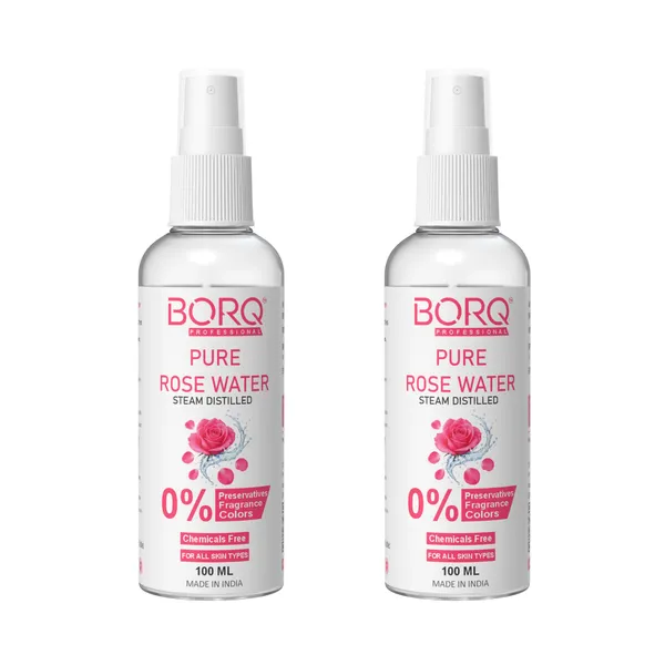 BORQ_Natural_Pure_Rose_Water_Toner_200ml_|_Natural_Steam_Distilled_|_Alcohol-Free_Toner_&_Facial_Mist_|_Hydrating_&_Refreshing_Spray_for_Face,_Skin_&_Hair_|_For_Man_&_Women_|_(2X100ml)_Pack_Of_2