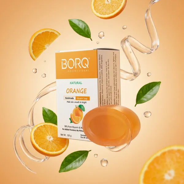 BORQ_Natural_Orange_Glycerine_Bath_Soap_400gm_|_With_Vitamin-C_Make_Skin_Smooth_&_Bright_|_Pure_Glycerin_&_Natural_Oils_|_Paraben-Free_Sulfate-Free_|_For_All_Skin_Type_(4X100gm)_Pack_Of_4