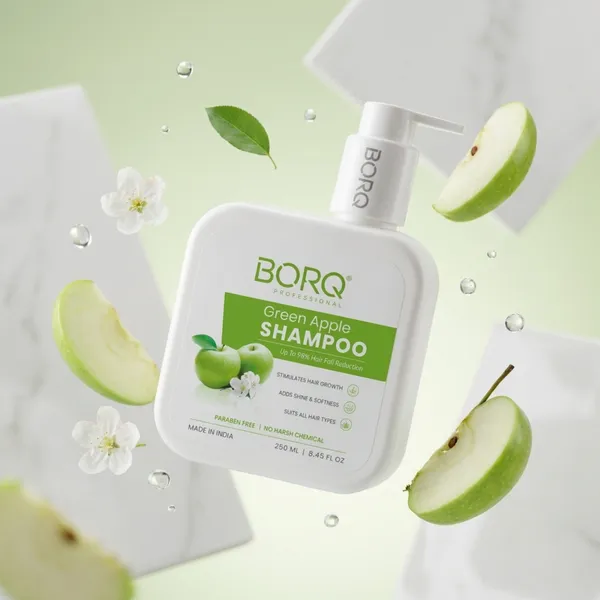 BORQ_Green_Apple_Shampoo_500ml_|_For_Soft_&_Shiny_Hair_|_Perfect_Everyday_Shampoo_|_Deep_Cleansing_Formula_|_Paraben-Free_Sulfate-Free_|_Suitable_To_All_Hair_Type_|_For_Man_&_Women_|_(2X250ml)_Pack_Of_2