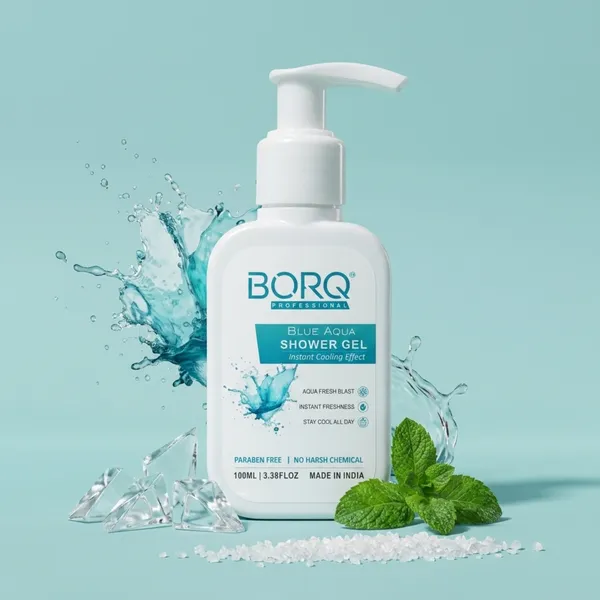 BORQ_Blue_Aqua_Shower_Gel_100ml_|_Premium_Refreshing_Body_Wash_|_Fresh_Ocean_Fragrance_|_Deep_Clean_Formula_with_Long_Lasting_Freshness_|_Suitable_To_All_Skin_Type_|_For_Man_&_Women_|_(1X100ml)_Pack_Of_1