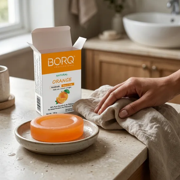 BORQ_Natural_Orange_Glycerine_Bath_Soap_800gm_|_With_Vitamin-C_Make_Skin_Smooth_&_Bright_|_Pure_Glycerin_&_Natural_Oils_|_Paraben-Free_Sulfate-Free_|_For_All_Skin_Type_(8X100gm)_Pack_Of_8