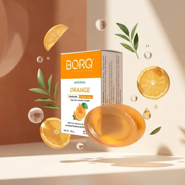 BORQ_Natural_Orange_Glycerine_Bath_Soap_800gm_|_With_Vitamin-C_Make_Skin_Smooth_&_Bright_|_Pure_Glycerin_&_Natural_Oils_|_Paraben-Free_Sulfate-Free_|_For_All_Skin_Type_(8X100gm)_Pack_Of_8