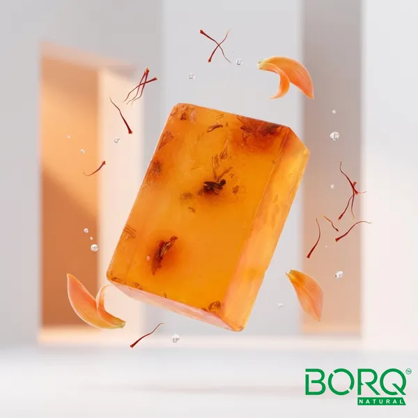 BORQ_Natural_Palash_Petals_&_Saffron_Glycerine_Bath_Soap_400gm_|_For_Skin_Cleansing_&_Moisturizing_|_Pure_Glycerin_&_Natural_Oils_|_Paraben-Free_Sulfate-Free_|_For_All_Skin_Type_(4X100gm)_Pack_Of_4