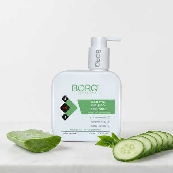BORQ_3_In_1_Body_Wash_Shampoo_&_Face_Wash_500ml_|_All-in-One_Refreshing_Formula_for_Hair,_Face_&_Body_|_Paraben-Free_Sulfate-Free_|_Suitable_To_All_Skin_&_Hair_Type_|_For_Man_&_Women_|_(2X250ml)_Pack_Of_2