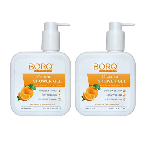 BORQ_Orange_Shower_Gel_500ml_|_Premium_Citrus_Body_Wash_|_Energizing_Orange_Fragrance_|_Deep_Clean_Formula_with_Long_Lasting_Freshness_|_Suitable_To_All_Skin_Type_|_For_Man_&_Women_|_(2X250ml)_Pack_Of_2