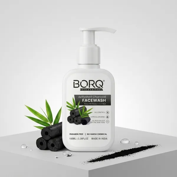 BORQ_Activated_Charcoal_Face_Wash_100ml_|_For_Dirt_&_Pollution_Removal_|_10X_Power_Of_Activated_Charcoal_|_Paraben-Free_Sulfate-Free_|_Suitable_To_All_Skin_Type_|_For_Man_&_Women_|_(1X100ml)_Pack_Of_1