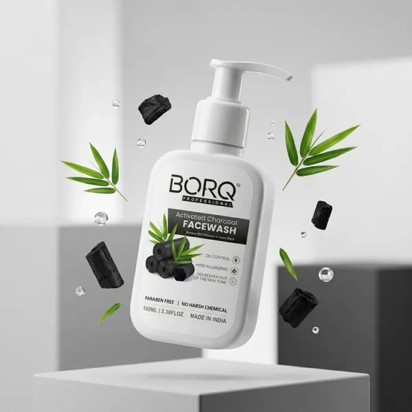 BORQ_Activated_Charcoal_Face_Wash_100ml_|_For_Dirt_&_Pollution_Removal_|_10X_Power_Of_Activated_Charcoal_|_Paraben-Free_Sulfate-Free_|_Suitable_To_All_Skin_Type_|_For_Man_&_Women_|_(1X100ml)_Pack_Of_1