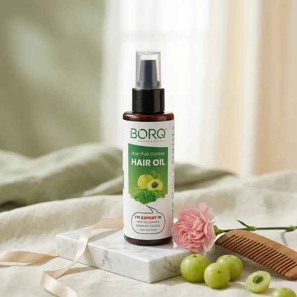 BORQ_Natural_Hair-Fall_Control_Hair_Oil_100ml_|_For_Stronger,_Thicker_hair_|_Improve_Scalp_health_|_Paraffin-Free_&_No_Harsh_Chemical_|_Suitable_To_All_Hair_Type_|_For_Man_&_Women_|_(1X100ml)_Pack_Of_1
