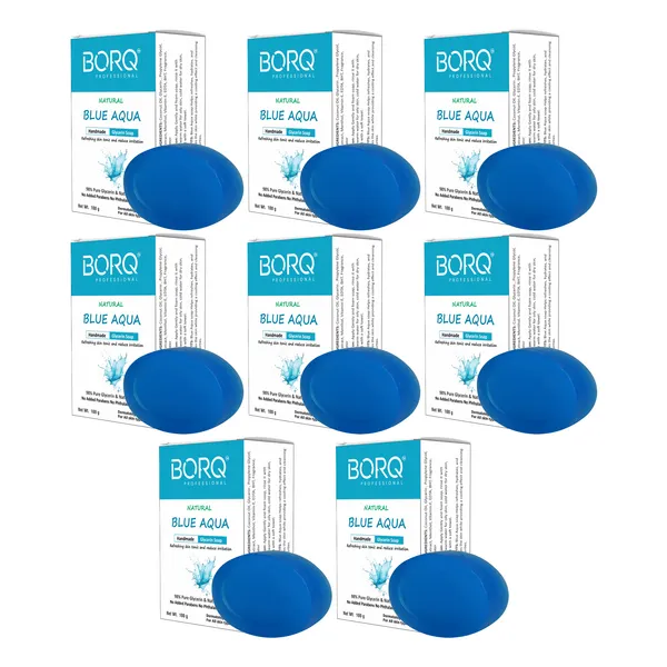 BORQ_Natural_Blue_Aqua_Glycerine_Bath_Soap_800gm_|_Refreshing_Skin_And_Reduce_Irritation_|_Pure_Glycerin_&_Natural_Oils_|_Paraben-Free_Sulfate-Free_|_For_All_Skin_Type_(8X100gm)_Pack_Of_8