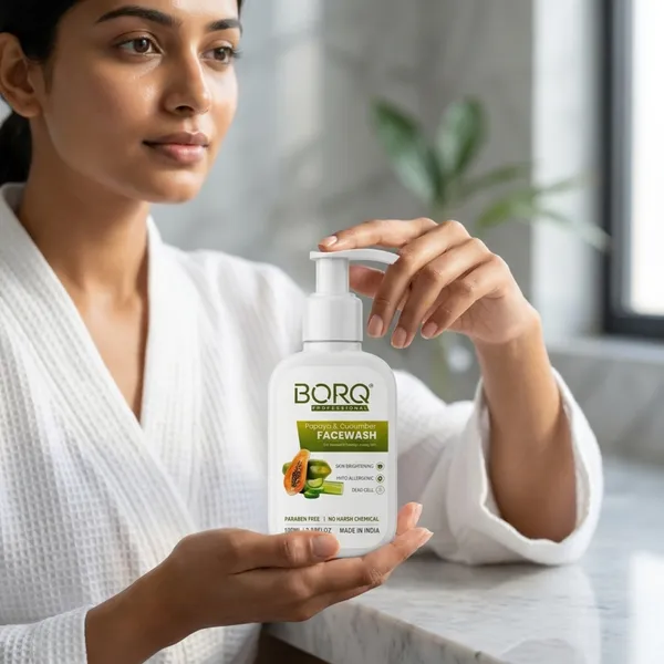 BORQ_Papaya_&_Cucumber_Face_Wash_100ml_|_For_Glowing_&_Healthy_Skin_|_Reducing_Dark_Spots_&_Blemishes_|_Paraben-Free_Sulfate-Free_|_Suitable_To_All_Skin_Type_|_For_Man_&_Women_|_(1X100ml)_Pack_Of_1