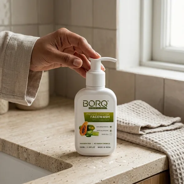 BORQ_Papaya_&_Cucumber_Face_Wash_100ml_|_For_Glowing_&_Healthy_Skin_|_Reducing_Dark_Spots_&_Blemishes_|_Paraben-Free_Sulfate-Free_|_Suitable_To_All_Skin_Type_|_For_Man_&_Women_|_(1X100ml)_Pack_Of_1