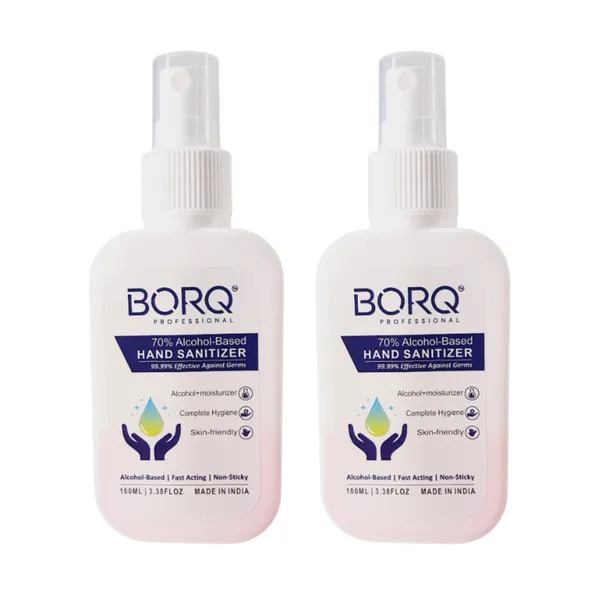 BORQ_Moisturizing_Hand_Sanitizer_200ml_|_70%_Alcohol_Based_Hand_Rub_|_Kills_99.9%_Germs_|_Quick_Dry,_Non-Sticky_Formula_|_Suitable_To_All_Skin_Type_|_For_Man_&_Women_|_(2X100ml)_Pack_Of_2