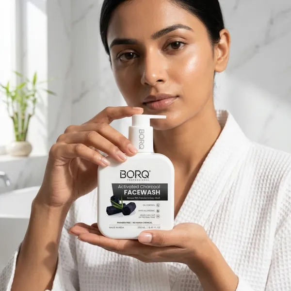 BORQ_Activated_Charcoal_Face_Wash_250ml_|_For_Dirt_&_Pollution_Removal_|_10X_Power_Of_Activated_Charcoal_|_Paraben-Free_Sulfate-Free_|_Suitable_To_All_Skin_Type_|_For_Man_&_Women_|_(1X250ml)_Pack_Of_1