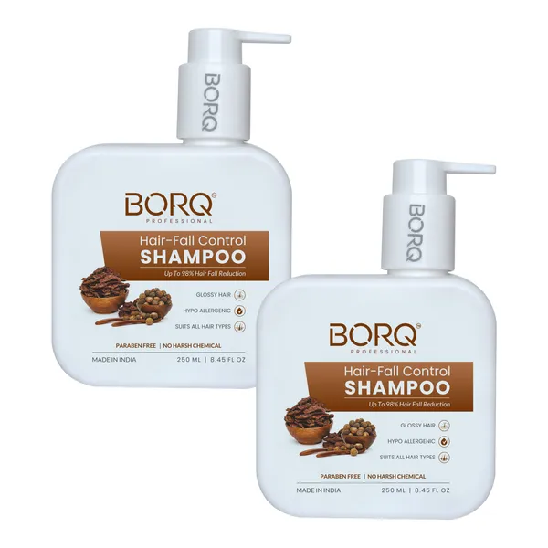 BORQ_Hair-Fall_Control_Shampoo_500ml_|_For_Reduces_Hair-Fall_And_Breakage_|_Up_to_98%_Hair-Fall_Reduction_|_Paraben-Free_Sulfate-Free_|_Suitable_To_All_Hair_Type_|_For_Man_&_Women_|_(2X250ml)_Pack_Of_2