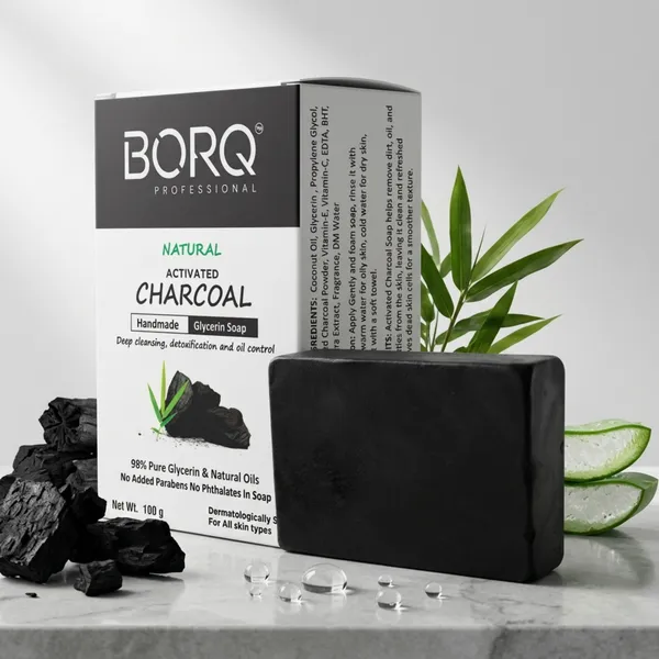 BORQ_Natural_Activated_Charcoal_Glycerine_Bath_Soap_400gm_|_Detoxification_And_Oil_Control_|_Pure_Glycerin_&_Natural_Oils_|_Paraben-Free_Sulfate-Free_|_For_All_Skin_Type_(4X100gm)_Pack_Of_4